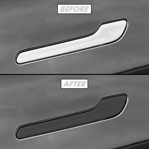 Slickmod Chrome Delete Delete Blackout Vinyl Overlay for Tesia Model 3 - Complete Kit + Extra Side (1. مجموعة كاملة ، ساتين أسود) in Kuwait