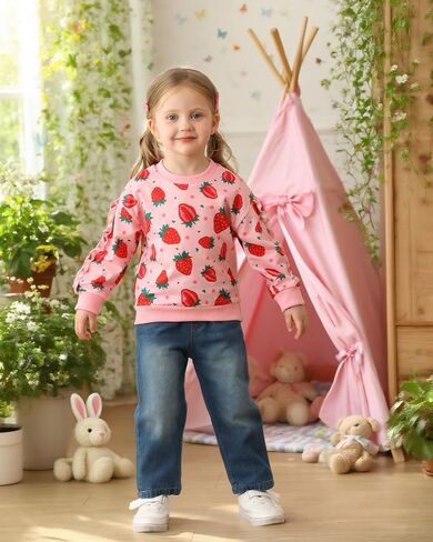 Mikrdoo Baby Toddler Girl Girl Cloths Long Sleeve Shulk Dermts Top Denim Bell Bell Studits Fall Winter With Clothing مجموعات ملابس in Kuwait