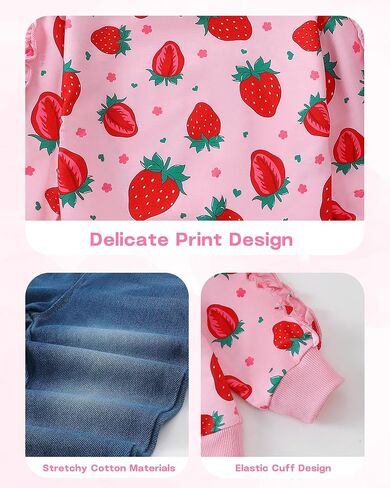 Mikrdoo Baby Toddler Girl Girl Cloths Long Sleeve Shulk Dermts Top Denim Bell Bell Studits Fall Winter With Clothing مجموعات ملابس in Kuwait
