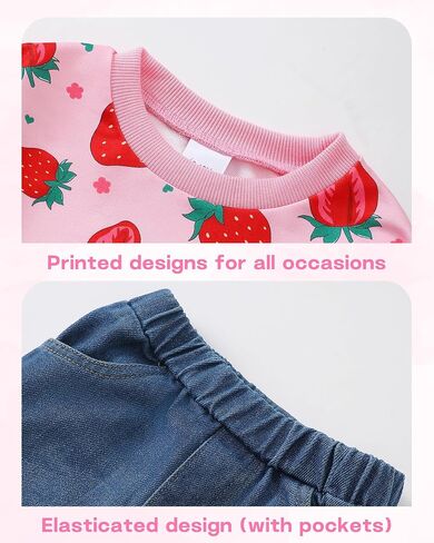 Mikrdoo Baby Toddler Girl Girl Cloths Long Sleeve Shulk Dermts Top Denim Bell Bell Studits Fall Winter With Clothing مجموعات ملابس in Kuwait