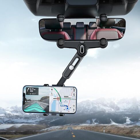 حامل هاتف Dash for Truck Phone Mount لشاحنة الشاحنة الشاقة للشفط + 360 درجة دوران ، حامل الجهاز المحمول لنافذة لوحة القيادة مع ذراع طويلة متوافقة مع iPhone Samsung Big Riger ، Black in Kuwait