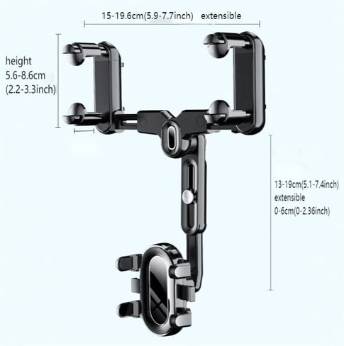 حامل هاتف Dash for Truck Phone Mount لشاحنة الشاحنة الشاقة للشفط + 360 درجة دوران ، حامل الجهاز المحمول لنافذة لوحة القيادة مع ذراع طويلة متوافقة مع iPhone Samsung Big Riger ، Black in Kuwait
