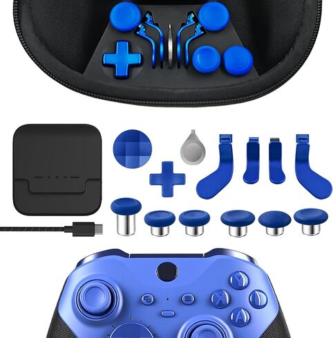 Kankangou Custom Elite Series 2 وحدة تحكم متوافقة مع Xbox Elite Series 2 Controller-White ، وحدة تحكم للألعاب متوافقة مع سلسلة Xbox S/X ، Xbox One ، مع حقيبة ملحق in Kuwait