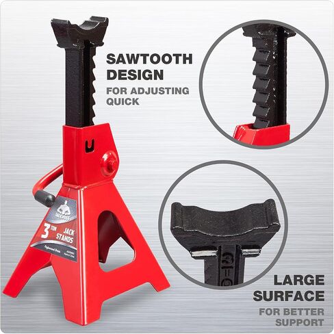 تقف سيارة Car Jack 6 أطنان (12000 رطل) لرفع سيارات الدفع الرباعي والشاحنة الصغيرة والسيارة و UTV/ATV ، الأحمر ، زوج واحد in Kuwait