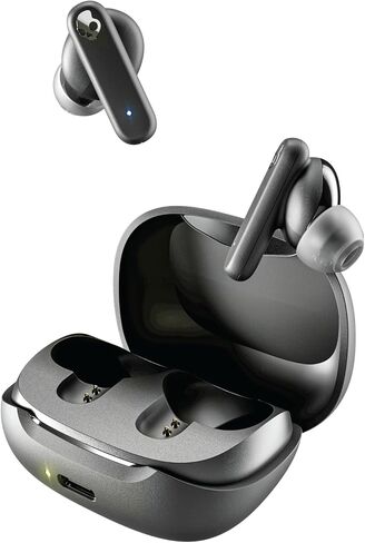 Skullcandy Smokin 'Buds في أذن اللاسلكي ، بطارية 20 ساعة ، و 50 ٪ من المواد البلاستيكية المتجددة ، والميكروفون ، تعمل مع أجهزة iPhone Android و Bluetooth - أسود (متجدد) in Saudi Arabia