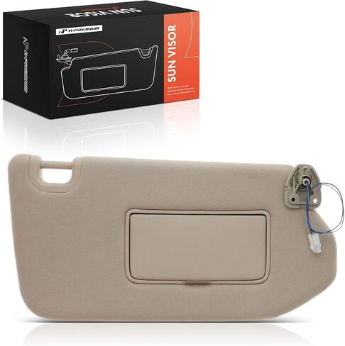 A-Premium Driver Left Side Sun Visor Compatible with Nissan Pathfinder & Infiniti QX60, JX35, 2013-2019 - with Vanity Mirror, with Vanity Light, with Sliding Sun Visor Extension, Beige in Saudi Arabia