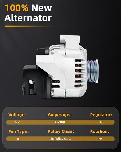 OCPTY Alternator For 1998-2002 For Chevy Camaro For Pontiac Firebird 5.7L V8 10464070 12v 102Amp in Saudi Arabia