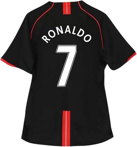 Ronaldo #7 Man U Short Sleeve Black 07/08 Soccer Jersey for Men Fan Version in Saudi Arabia