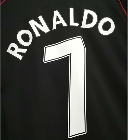 Ronaldo #7 Man U Short Sleeve Black 07/08 Soccer Jersey for Men Fan Version in Saudi Arabia