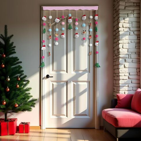 Kawaii Fluffy Plush Door Curtain 33" W x 36" L Self-Adhesive Cute Pink Bow Heart-Shaped Window Wall Curtain for Living Room and Bedroom Decor in Saudi Arabia