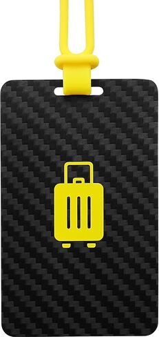 LUGGEX Luggage Tag for Suitcases - Carbon Fiber Accelerate Identification Bag Tag with Reusable Writing Panel - Waterproof & Durable, Travel Essentials（1 Pack） in Kuwait