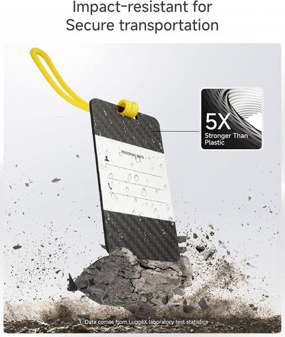 LUGGEX Luggage Tag for Suitcases - Carbon Fiber Accelerate Identification Bag Tag with Reusable Writing Panel - Waterproof & Durable, Travel Essentials（1 Pack） in Kuwait