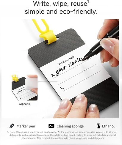 LUGGEX Luggage Tag for Suitcases - Carbon Fiber Accelerate Identification Bag Tag with Reusable Writing Panel - Waterproof & Durable, Travel Essentials（1 Pack） in Kuwait