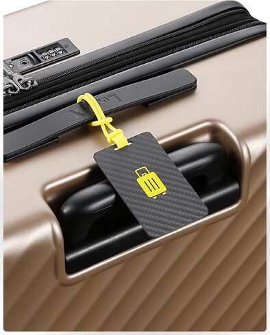 LUGGEX Luggage Tag for Suitcases - Carbon Fiber Accelerate Identification Bag Tag with Reusable Writing Panel - Waterproof & Durable, Travel Essentials（1 Pack） in Kuwait