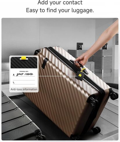 LUGGEX Luggage Tag for Suitcases - Carbon Fiber Accelerate Identification Bag Tag with Reusable Writing Panel - Waterproof & Durable, Travel Essentials（1 Pack） in Kuwait
