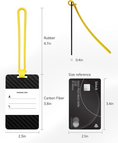 LUGGEX Luggage Tag for Suitcases - Carbon Fiber Accelerate Identification Bag Tag with Reusable Writing Panel - Waterproof & Durable, Travel Essentials（1 Pack） in Kuwait