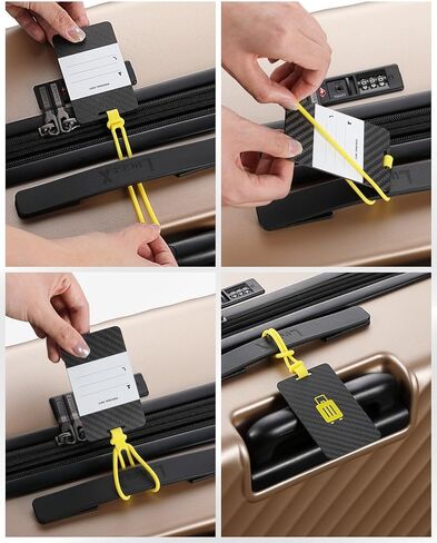 LUGGEX Luggage Tag for Suitcases - Carbon Fiber Accelerate Identification Bag Tag with Reusable Writing Panel - Waterproof & Durable, Travel Essentials（1 Pack） in Kuwait