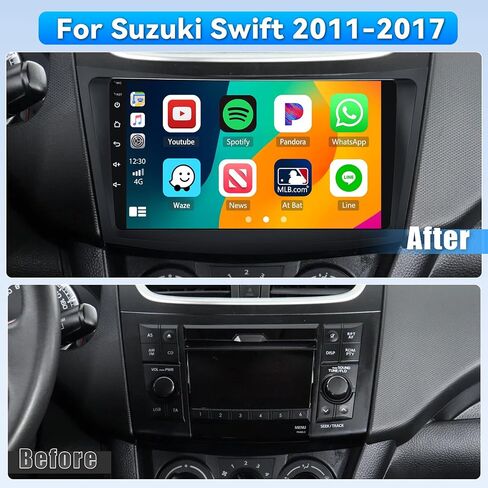 ستيريو راديو سيارة لـ Suzuki Swift 2011 2012 2013 2014 2015 2017 2017 بنيت في Carplay/Android Auto ، 9 بوصة راديو شاشة اللمس مع DSP BT GPS FM RDS WiFi 2G RAM 64G ROM in Saudi Arabia