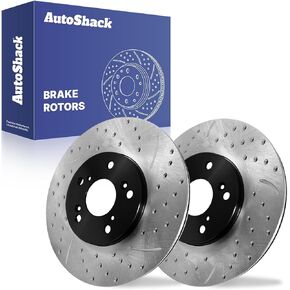 Autoshack Black Hat محفورة ودوارات فرامل متدنية في الفترة من 2006-2009 هوندا أكورد 2009-2014 Acura TSX 2.4L 3.0L 3.5L V6 FWD PR41521LR in Kuwait