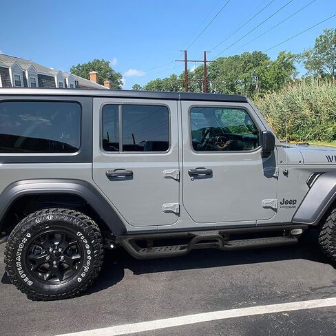 BINARY STAR Running Boards Compatible with Vehicle 2007-2018 Jeep Wrangler JK 2 Door, 6 Inch Two-Stair Side Steps Made with Carbon Steel, Wrangler JK Side Steps Truck Step Bars Nerf Bars in Kuwait