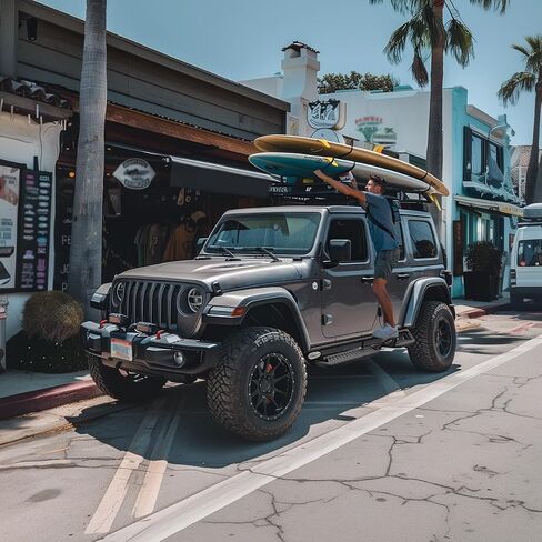 BINARY STAR Running Boards Compatible with Vehicle 2007-2018 Jeep Wrangler JK 2 Door, 6 Inch Two-Stair Side Steps Made with Carbon Steel, Wrangler JK Side Steps Truck Step Bars Nerf Bars in Kuwait