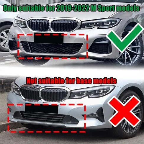 Front Bumper Lip for 2019 2020 2022 BMW 3 Series G20 G28 M Sport Gloss Black ABS Plastic 3 PCS Front Lip Spoiler Splitter in Saudi Arabia