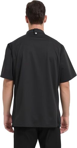 معطف Chickned Vented Coat Stretch Black Chef Stack in Kuwait