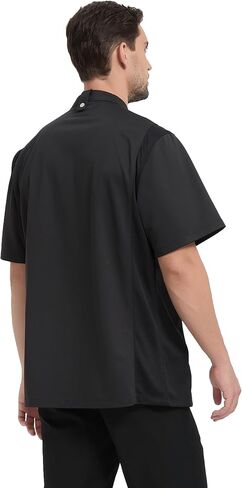 معطف Chickned Vented Coat Stretch Black Chef Stack in Kuwait
