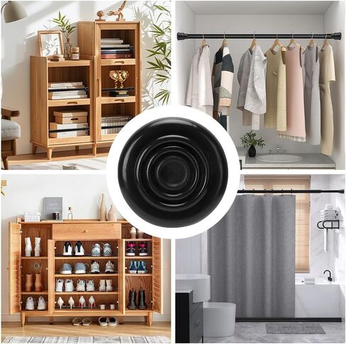 Adjustable Telescopic Tension Rod - High-Carbon Steel, 40-70cm, Black, Easy Installation for Bathroom Curtains & Home Organization in Saudi Arabia