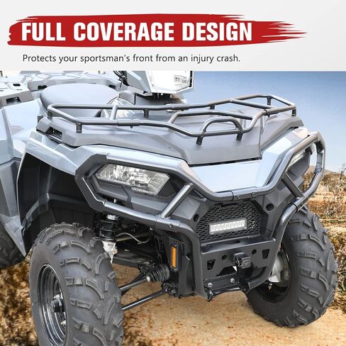 AUPOWER Front & Rear Bumper Guard Set for 2021-2024 Polaris Sportsman 570 Accessories, Front Trail Brushguard for Sportsman 450 Rear Profile Bumper, Replace OEM #2884844, 2884847, 2PCS in Saudi Arabia