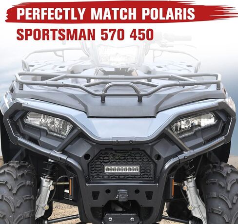 AUPOWER Front & Rear Bumper Guard Set for 2021-2024 Polaris Sportsman 570 Accessories, Front Trail Brushguard for Sportsman 450 Rear Profile Bumper, Replace OEM #2884844, 2884847, 2PCS in Saudi Arabia