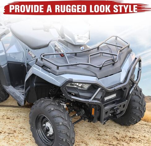 AUPOWER Front & Rear Bumper Guard Set for 2021-2024 Polaris Sportsman 570 Accessories, Front Trail Brushguard for Sportsman 450 Rear Profile Bumper, Replace OEM #2884844, 2884847, 2PCS in Saudi Arabia