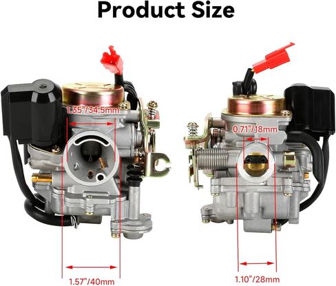 GY6 50CC Carburetor & Scooter Throttle Cable Kit متوافق مع Tao Tao Atm50 Pony Vip Roketa Jonway Lance Scooter Moped 139qmb 4-Stroke ، PD18J President in Kuwait