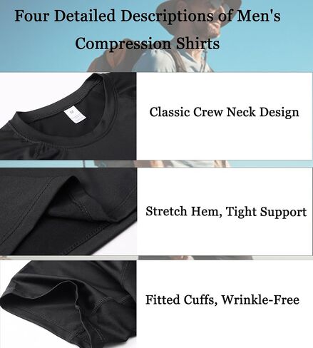 2 Pack Men's Cool Dry Compression Shirts Short Sleeve Sports Athletic Workout Base Layer Undershirt Tops in Saudi Arabia