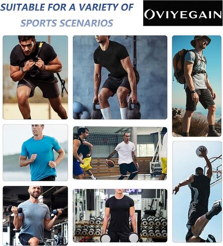 2 Pack Men's Cool Dry Compression Shirts Short Sleeve Sports Athletic Workout Base Layer Undershirt Tops in Saudi Arabia