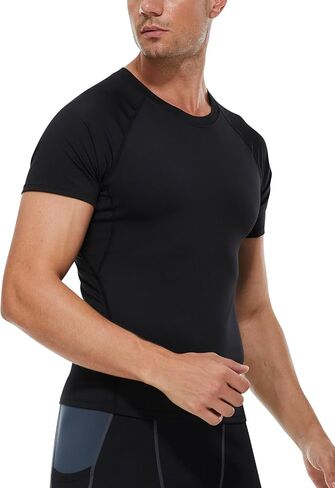 2 Pack Men's Cool Dry Compression Shirts Short Sleeve Sports Athletic Workout Base Layer Undershirt Tops in Saudi Arabia