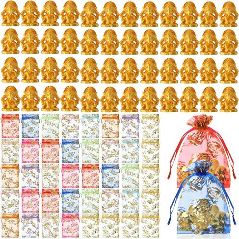 12 Pack Indian Return Gifts for Pooja Bulk Ganesha Diwali Decor God Ganesh Sculpture Indian Festival Favor Return Gifts for Diwali Pooja Wedding House Warming Favor in Kuwait