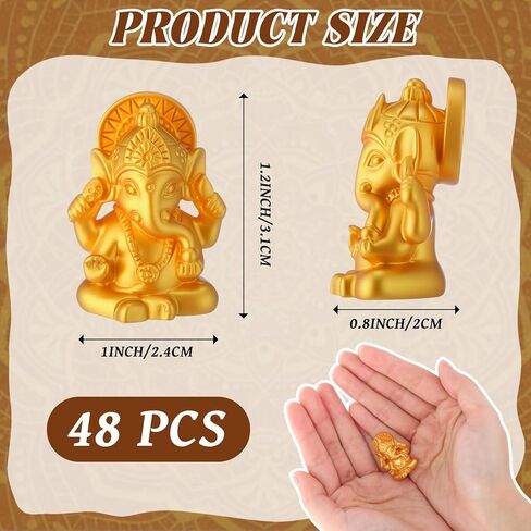 12 Pack Indian Return Gifts for Pooja Bulk Ganesha Diwali Decor God Ganesh Sculpture Indian Festival Favor Return Gifts for Diwali Pooja Wedding House Warming Favor in Kuwait