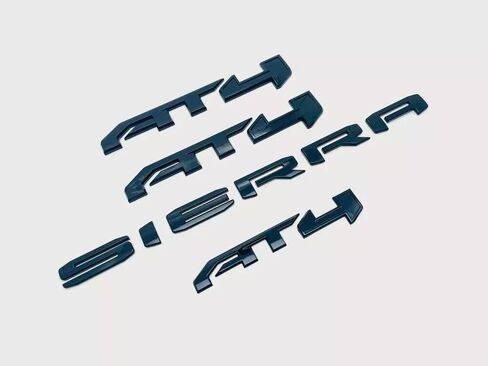 4PCS Kits AT4 Overlay Emblem Badge Sticker Sierra Replacement for 2019-2024 Sierra 1500 (Matte Black Red) in Saudi Arabia