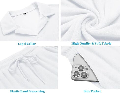 URRU Men's Polo Shirt and Shorts Set Summer Outfits Beach Terry Casual Short Sleeve 2 Piece Shorts Set for Men Coffee L in Saudi Arabia