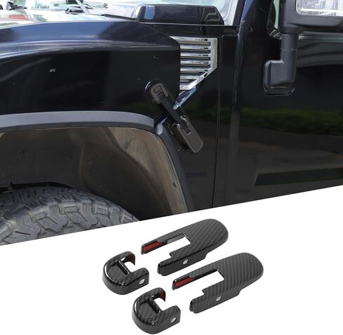Hood Latch Covers Compatible with Hummer H2 2003-2009, ABS Hood Latch Lock Trim Cover, Hood Side Hinge Hood Latch Trim Cover Kit, 4PCS (Bright Silver) in Saudi Arabia