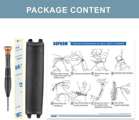طقم وسادة headstrap استبدال SOPROM لـ Sony WH-1000XM2 (WH1000XM2) ، سماعات MDR-1000X (MDR1000X) ، تركيب DIY سهل (أسود) in Kuwait