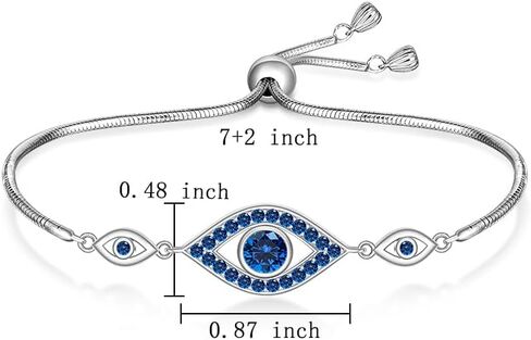 Evil Eye Bracelets for Women 925 Sterling Silver Blue Greek Evil Eye Bracelet Jewelry Gifts in Saudi Arabia