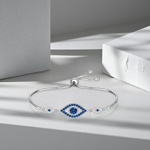 Evil Eye Bracelets for Women 925 Sterling Silver Blue Greek Evil Eye Bracelet Jewelry Gifts in Saudi Arabia