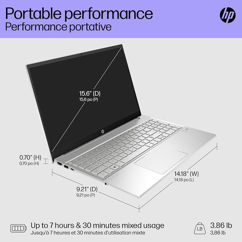HP 15.6 "جهاز كمبيوتر محمول من شاشة اللمس للطالب والأعمال ، Intel 12th Gen Core I3-1215U ، 32 GB RAM ، 1 تيرابايت SSD ، Intel UHD ، رسوم سريعة ، كاميرا HD ، ترخيص Microsoft Office Lifetime & Windows 11 Pro in Kuwait