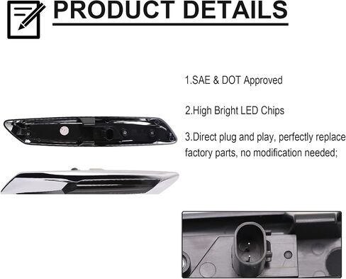 استبدال مصابيح إشارة LED الديناميكية الأمامية لـ 5-Series F10 F11 LCI ، 528i 535i 550i Sedan 2010-2013 ، Switchback Amber Sequentive Side Marker Lamp in Kuwait
