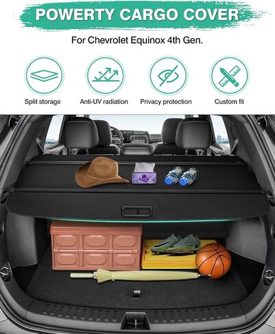 Powerty Cargo Cover for 2010-2016 2017 Chevrolet Equinox & GMC Terrain Accessories Trunk Cover Retractable Trunk Shielding Shade Cargo Luggage Cover No Gap in Saudi Arabia