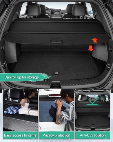 Powerty Cargo Cover for 2010-2016 2017 Chevrolet Equinox & GMC Terrain Accessories Trunk Cover Retractable Trunk Shielding Shade Cargo Luggage Cover No Gap in Saudi Arabia