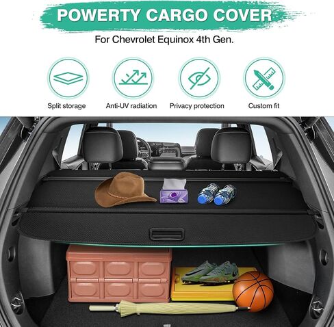 Powerty Cargo Cover for 2010-2016 2017 Chevrolet Equinox & GMC Terrain Accessories Trunk Cover Retractable Trunk Shielding Shade Cargo Luggage Cover No Gap in Saudi Arabia