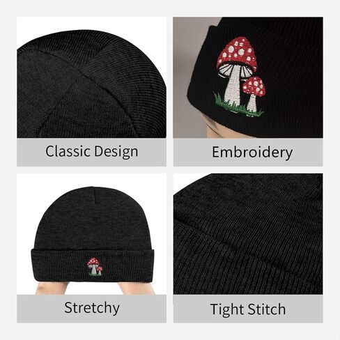 Moon Beanie for Men Women Winter Hat Embroidered Cuffed Cap Knit Skull Hat in Saudi Arabia